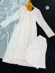 NEW ARRIVAL GEORGETTE EMBROIDERY SEQUENCE WORK WITH MOTI WORK TOP BOTTOM WITH DUPATTA PARTY WEAR WHOLESALE PRICE ETHNIC GARMENT (3)