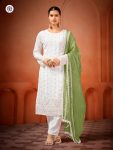 NEW ARRIVAL GEORGETTE EMBROIDERY SEQUENCE WORK WITH MOTI WORK TOP BOTTOM WITH DUPATTA MEHNDI