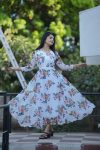 NEW ARRIVAL GEORGETTE FLORAL PRINTED WITH FRILL PATTERN WORK GOWN FESTIVE WEAR WHOLESALE PRICE ETHNIC GARMENT (2)