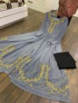 NEW ARRIVAL GEORGETTE SEQUENCE AND ZARI WORK GOWN WITH UNSTITCHED BOTTOM FESTIVE WEAR WHOLESALE PRICE ETHNIC GARMENT (5)