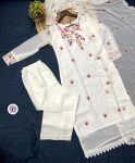 NEW ARRIVAL GEORGETTE THREAD EMBROIDERY LACE WORK TOP BOTTOM WITH DUPATTA PARTY WEAR WHOLESALE PRICE ETHNIC GARMENT (6)