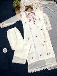 NEW ARRIVAL GEORGETTE THREAD EMBROIDERY LACE WORK TOP BOTTOM WITH DUPATTA PARTY WEAR WHOLESALE PRICE ETHNIC GARMENT (6)