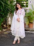 NEW ARRIVAL GEORGETTE THREAD EMBROIDERY LACE WORK TOP BOTTOM WITH DUPATTA PARTY WEAR WHOLESALE PRICE ETHNIC GARMENT (6)