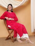 NEW ARRIVAL GEORGETTE THREAD EMBROIDERY WORK TOP PALAZZO PINK