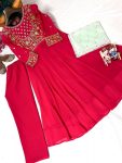 NEW ARRIVAL GEORGETTE THREAD SEQUENCE EMBROIDERY WORK GOWN BOTTOM WITH DUPATTA PARTY WEAR WHOLESALE PRICE ETHNIC GARMENT (4)