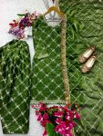 NEW ARRIVAL JIMMY CHOO SILK EMBROIDERY SEQUENCE WORK TOP PATIYALA WITH DUPATTA FESTIVE WEAR WHOLESALE PRICE ETHNIC GARMENT (1)