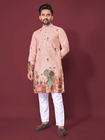 NEW ARRIVAL RAYON COTTON CROCHET WORK KURTA PAYJAMA  BABY PINK