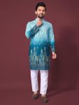 NEW ARRIVAL RAYON COTTON CROCHET WORK KURTA PAYJAMA  SKY