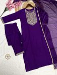 NEW ARRIVAL RAYON EMBROIDERY WORK TOP BOTTOM WITH DUPATTA PARTY WEAR WHOLESALE PRICE ETHNIC GARMENT (5)
