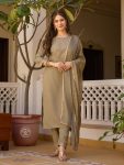 NEW ARRIVAL RAYON EMBROIDERY WORK TOP BOTTOM WITH DUPATTA MINT