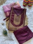 NEW ARRIVAL ROMAN SILK EMBROIDERY SEQUENCE AND DIAMOND WORK TOP BOTTOM WITH DUPATTA FESTIVE WEAR WHOLESALE PRICE ETHNIC GARMENT (2)