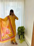 NEW ARRIVAL ROMAN SILK HANDWORK TOP BOTTOM WITH DUPATTA YELLOW (2) (1)