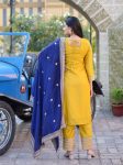 NEW ARRIVAL ROMAN SILK SEQUENCE EMBROIDERY WORK TOP BOTTOM WITH DUPATTA PARTY WEAR WHOLESALE PRICE ETHNIC GARMENT (2)