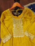 NEW ARRIVAL ROMAN SILK SEQUENCE EMBROIDERY WORK TOP BOTTOM WITH DUPATTA PARTY WEAR WHOLESALE PRICE ETHNIC GARMENT (2)