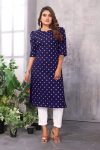 NEW ARRIVAL SUGARCANE WHITE INK PRINTED TOP PANT SET  NAVY BLUE