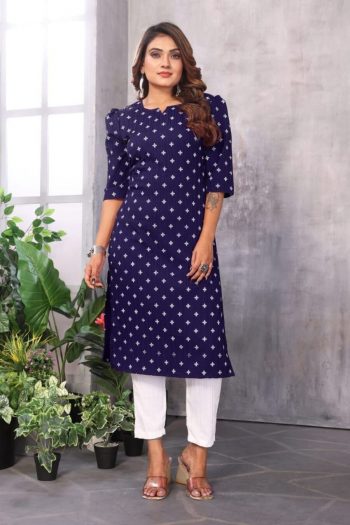 NEW ARRIVAL SUGARCANE WHITE INK PRINTED TOP PANT SET  NAVY BLUE