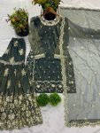 NEW ARRIVAL TWILL NET EMBROIDERY SEQUENCE WORK TOP SHARARA WITH DUPATTA PARTY WEAR WHOLESALE PRICE ETHNIC GARMENT (6)
