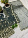 NEW ARRIVAL TWILL NET EMBROIDERY SEQUENCE WORK TOP SHARARA WITH DUPATTA PARTY WEAR WHOLESALE PRICE ETHNIC GARMENT (6)