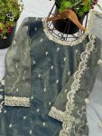 NEW ARRIVAL TWILL NET EMBROIDERY SEQUENCE WORK TOP SHARARA WITH DUPATTA PARTY WEAR WHOLESALE PRICE ETHNIC GARMENT (6)