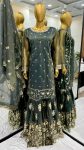 NEW ARRIVAL TWILL NET EMBROIDERY SEQUENCE WORK TOP SHARARA WITH DUPATTA GREY