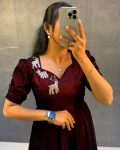 NEW ARRIVAL VELVET HAND WORK ANARKALI GOWN FESTIVE WEAR WHOLESALE PRICE ETHNIC GARMENT (5)