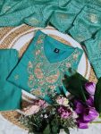 NEW ARRIVAL VISCOSE CHANDERI SEQUENCE EMBROIDERY WORK TOP BOTTOM WITH DUPATTA FESTIVE WEAR WHOLESALE PRICE ETHNIC GARMENT (3)