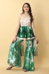 PARTY WEAR GEORGETTE EMBROIDERY SEQUENCE WORK TOP SHARARA WITH DUPATTA WHOLESALE PRICE ETHNIC GARMENT (6)