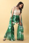 PARTY WEAR GEORGETTE EMBROIDERY SEQUENCE WORK TOP SHARARA WITH DUPATTA WHOLESALE PRICE ETHNIC GARMENT (6)
