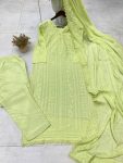 RICH LOOK CHINON COTTON THREAD EMBROIDERY WORK WITH GPO LACE WORK TOP BOTTOM WITH DUPATTA PARTY WEAR WHOLESALE PRICE ETHNIC GARMENT (3)
