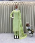 RICH LOOK CHINON COTTON THREAD EMBROIDERY WORK WITH GPO LACE WORK TOP BOTTOM WITH DUPATTA PARTY WEAR WHOLESALE PRICE ETHNIC GARMENT (3)