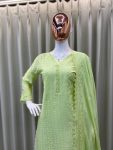 RICH LOOK CHINON COTTON THREAD EMBROIDERY WORK WITH GPO LACE WORK TOP BOTTOM WITH DUPATTA PARTY WEAR WHOLESALE PRICE ETHNIC GARMENT (3)