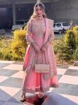 RICH LOOK CHINON SILK EMBROIDERY SEQUENCE WORK TOP PALAZZO WITH DUPATTA BABY PINK