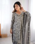 RICH LOOK CHINON SILK THREAD WITH SEQUENCE WORK TOP SHARARA WITH DUPATTA PARTY WEAR WHOLESALE PRICE ETHNIC GARMENT (9)