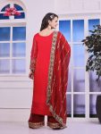 RICH LOOK FENDI SILK EMBROIDERY AND SEQUENCE WORK WITH RIVET MOTI WORK TOP PALAZZO WITH DUPATTA PARTY WEAR WHOLESALE PRICE ETHNIC GARMENT (10)