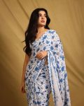 RICH LOOK GEORGETTE DIGITAL PRINT WITH LACE BORDER WORK SAREE WITH UNSTITCHED BLOUSE PARTY WEAR WHOLESALE PRICE ETHNIC GARMENT (1)