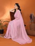 RICH LOOK GEORGETTE FOIL PRINTED SAREE WITH UNSTITCHED BLOUSE PARTY WEAR WHOLESALE PRICE ETHNIC GARMENT (10)