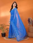 RICH LOOK GEORGETTE FOIL PRINTED SAREE WITH UNSTITCHED BLOUSE PARTY WEAR WHOLESALE PRICE ETHNIC GARMENT (3)