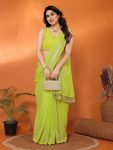 RICH LOOK GEORGETTE FOIL PRINTED SAREE WITH UNSTITCHED BLOUSE PARTY WEAR WHOLESALE PRICE ETHNIC GARMENT (6)