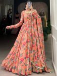 RICH LOOK GEORGETTE PRINTED GOWN WITH DUPATTA FESTIVE WEAR WHOLESALE PRICE ETHNIC GARMENT (3)