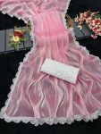 RICH LOOK JIMMY CHOO SILVER LACE BORDER WORK SAREE WITH UNSTITCHED BLOUSE PARTY WEAR WHOLESALE PRICE ETHNIC GARMENT (6)