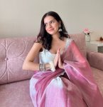 RICH LOOK JIMMY CHOO SILVER LACE BORDER WORK SAREE WITH UNSTITCHED BLOUSE PARTY WEAR WHOLESALE PRICE ETHNIC GARMENT (6)