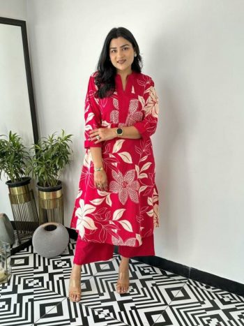 RICH LOOK RAYON COTTON DIGITAL PRINTED TOP WITH PANT SET RANI