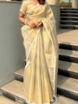 RICH LOOK TISSUE SILK BEAUTIFUL LACE WORK SAREE WITH UNSTITCHED BLOUSE PARTY WEAR WHOLESALE PRICE ETHNIC GARMENT (5)