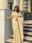 RICH LOOK TISSUE SILK BEAUTIFUL LACE WORK SAREE WITH UNSTITCHED BLOUSE PARTY WEAR WHOLESALE PRICE ETHNIC GARMENT (5)