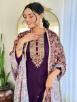 RICH LOOK VISCOSE RAYON SEQUENCE CODING EMBROIDERY WORK TOP BOTTOM WITH DUPATTA FESTIVE WEAR WHOLESALE PRICE ETHNIC GARMENT (4)