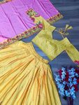 TRADITIONAL CREPE SILK KALAMKARI PRINTED LEHENGA CHOLI WITH DUPATTA PARTY WEAR WHOLESALE PRICE ETHNIC GARMENT (3)