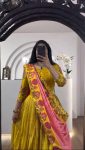 TRADITIONAL CREPE SILK KALAMKARI PRINTED LEHENGA CHOLI WITH DUPATTA PARTY WEAR WHOLESALE PRICE ETHNIC GARMENT (3)