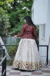 TRADITIONAL JACQUARD SILK PAITHANI WEAVING WORK STITCHED LEHENGA WITH TOP PARTY WEAR WHOLESALE PRICE ETHNIC GARMENT (7)