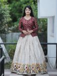 TRADITIONAL JACQUARD SILK PAITHANI WEAVING WORK STITCHED LEHENGA WITH TOP PARTY WEAR WHOLESALE PRICE ETHNIC GARMENT (7)