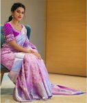 TRADITIONAL LICHI SILK JACQUARD WEAIVNG WORK SAREE WITH UNSTITCHED BLOUSE PARTY WEAR WHOLESALE PRICE ETHNIC GARMENT (5)